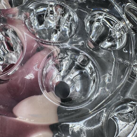 Vintage Clear Glass Floral Flowers Arranging Frog 16 Hole 5 1/8" Diameter - Picture 3 of 6